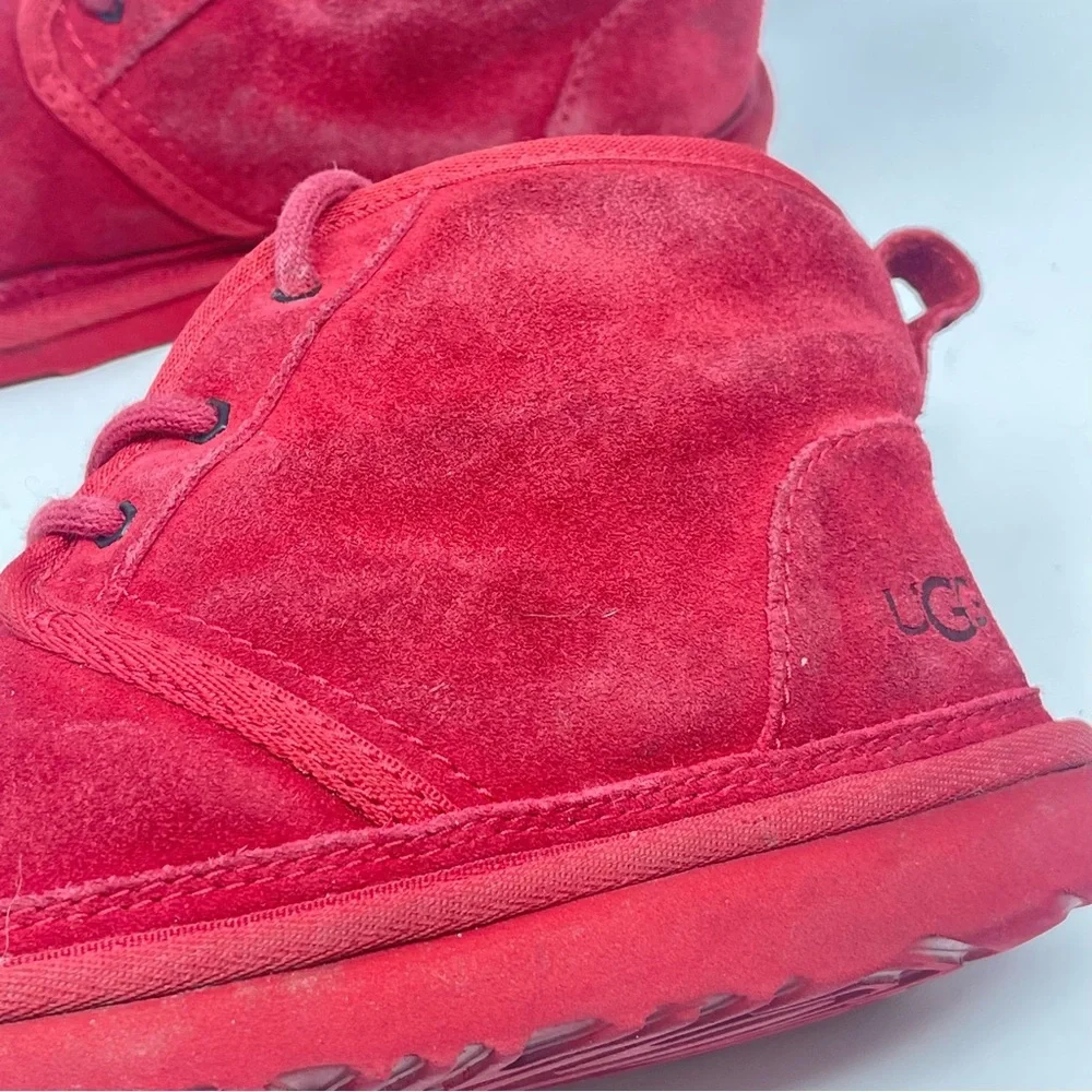 UGG Australia Neumel II Boots Big Kids 6 Red Suede Fur Lined Ankle 1017320K